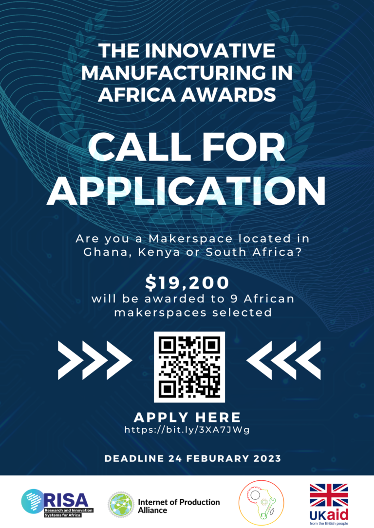 Seeking Applications for The Innovative Manufacturing in Africa Awards